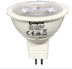 CROMPTON 金盾- 6W 12V LED TP MR16 6000K 杯膽 38D