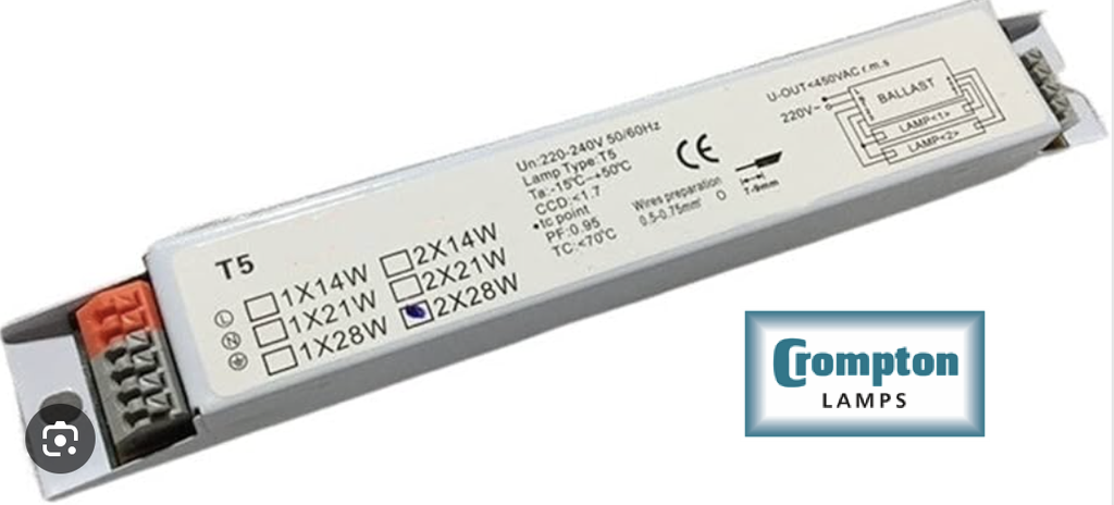 CROMPTON 金盾- 2x14W EB 電子火牛 T5