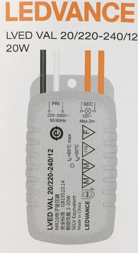 [LEDB/LVCV2012V] LEDVANCE 朗德萬斯- 20W VAL 20/220- 240/12 DRIVER